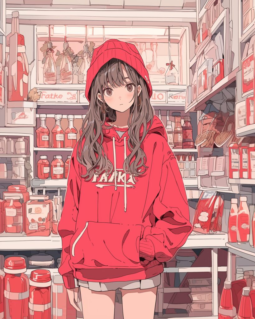 REDパーカー女子０