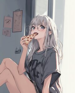 銀髪メガネ女子０