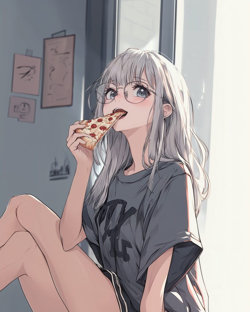 銀髪メガネ女子０