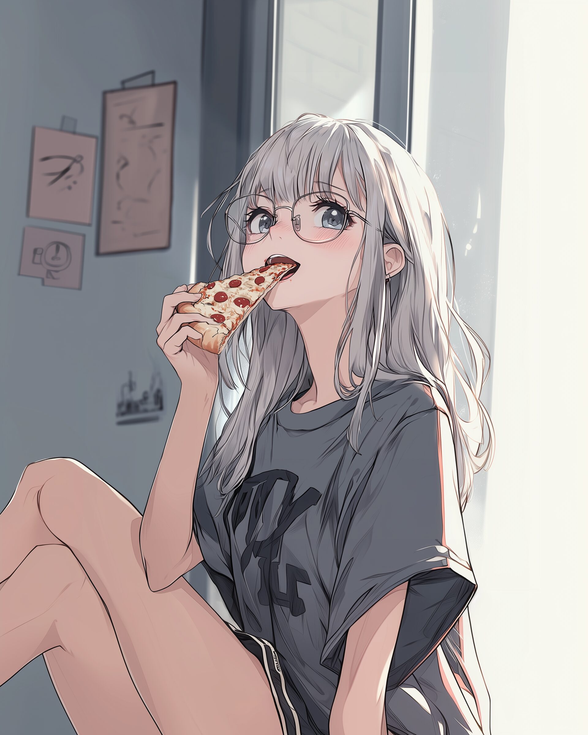 銀髪メガネ女子０
