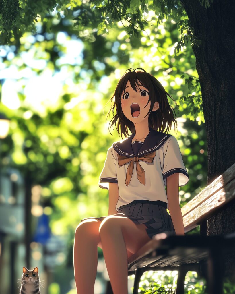 ベンチに座る女の子２
