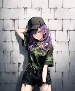 パープルヘア女子１