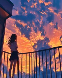 夕日女子２