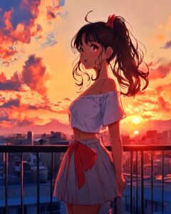 夕日女子２