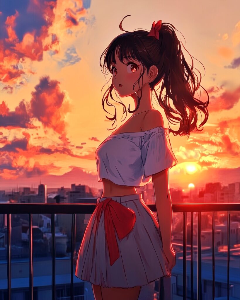 夕日女子２