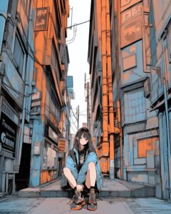 路地裏女子０