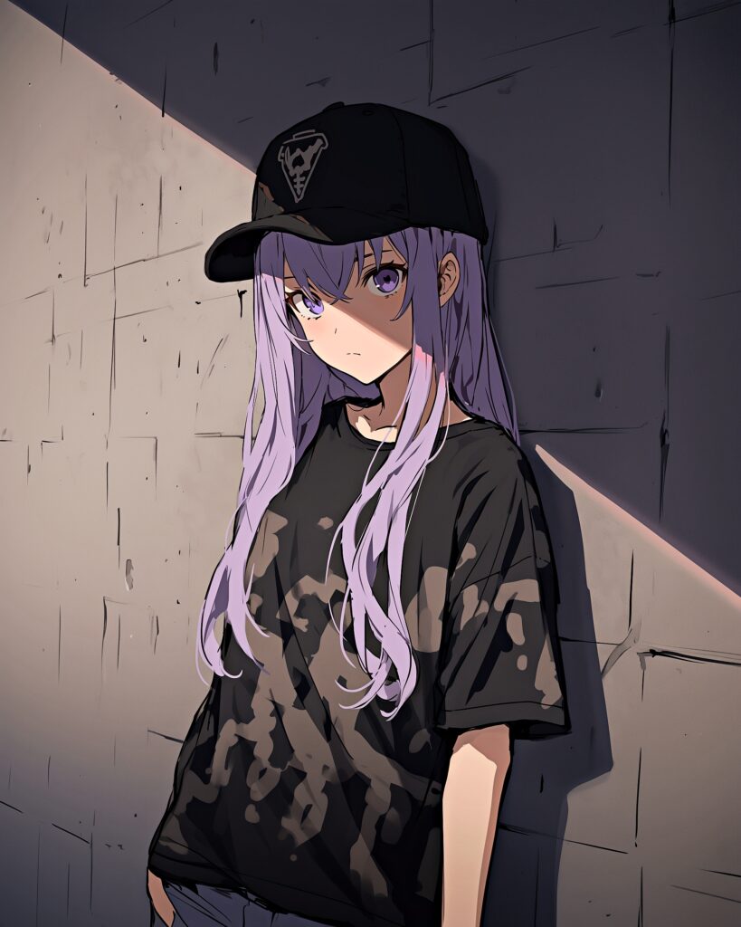 パープルヘア女子１