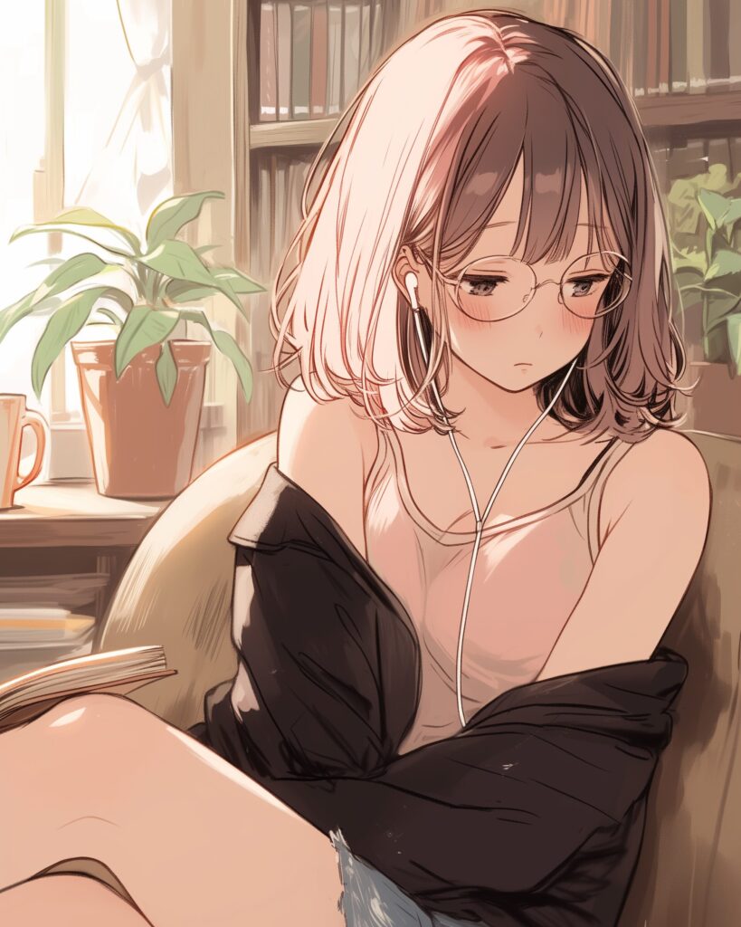 カフェで勉強女子１