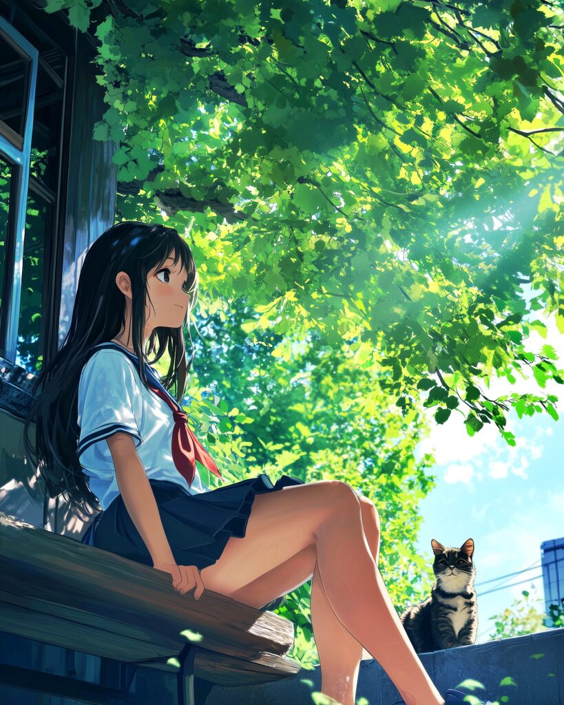 ベンチに座る女の子１