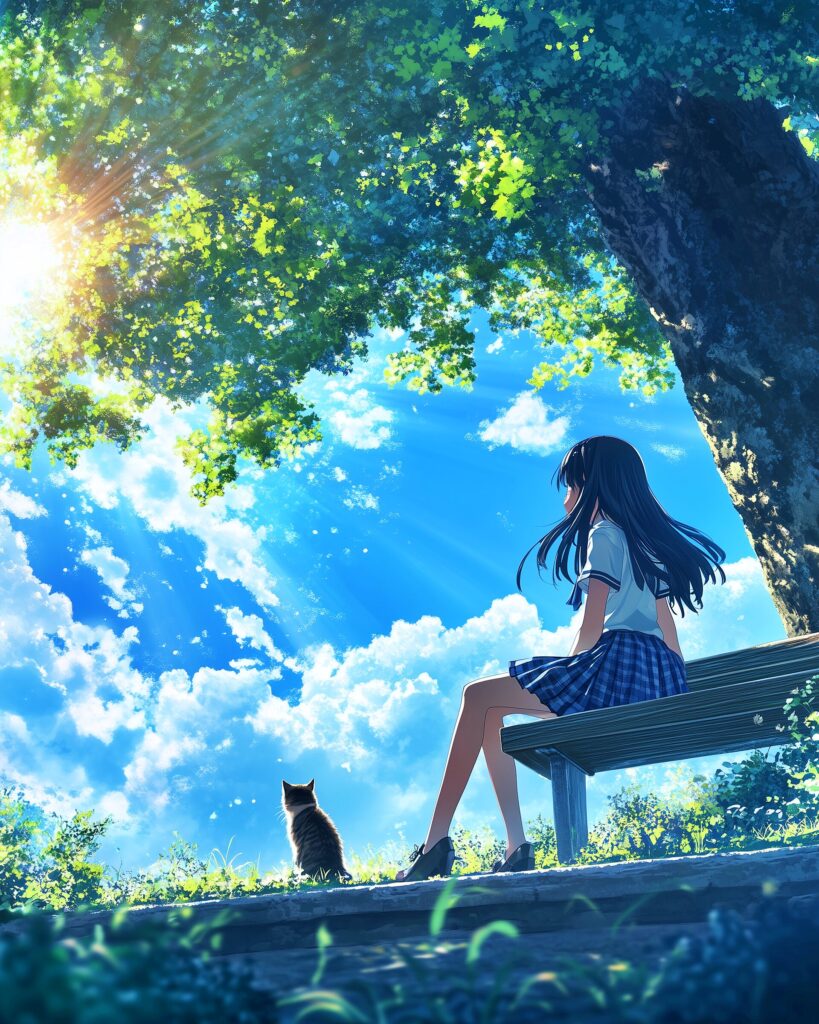 ベンチに座る女の子２