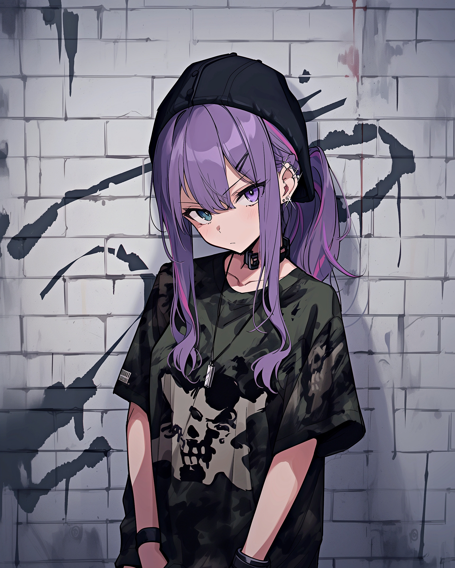 パープルヘア女子0