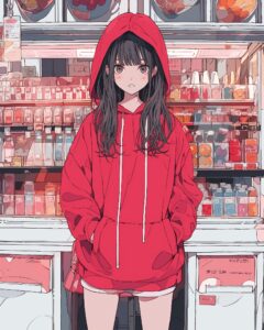 REDパーカー女子０