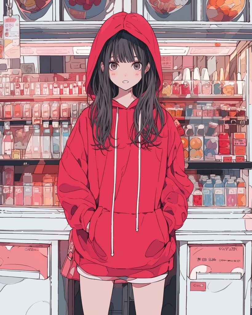REDパーカー女子０