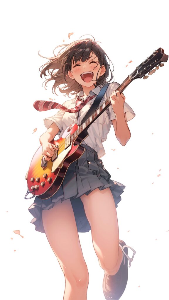 ギター女子の壁紙