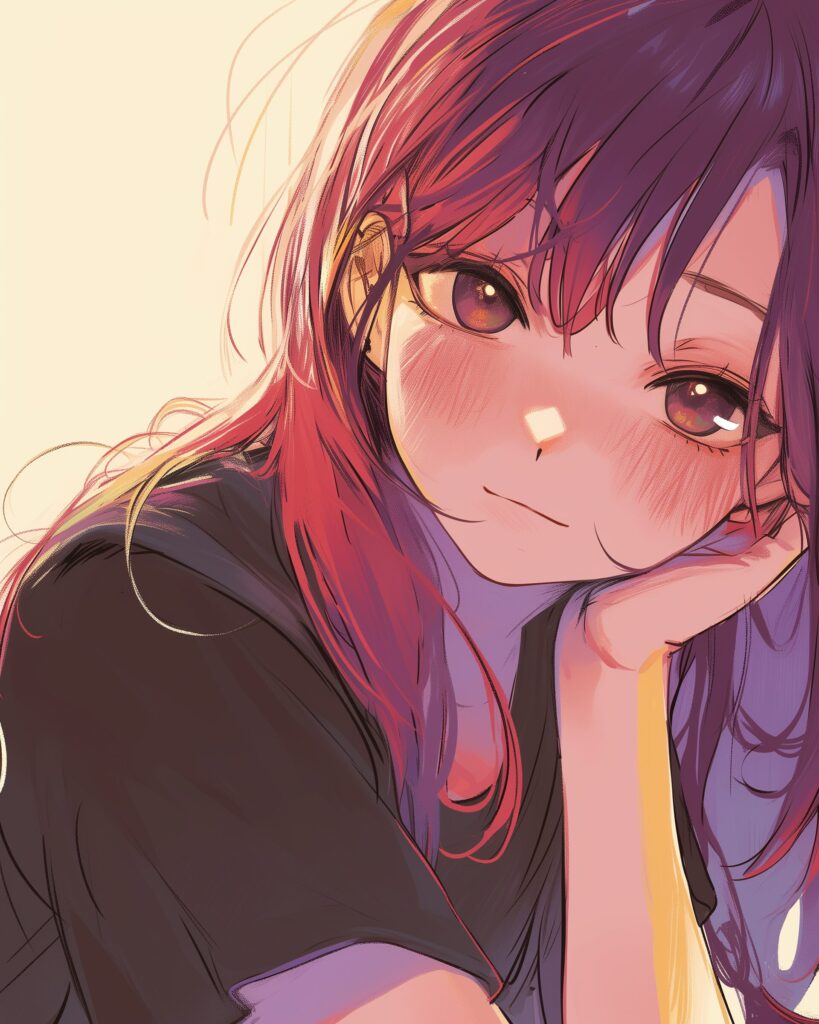 赤髪女子のアップ０