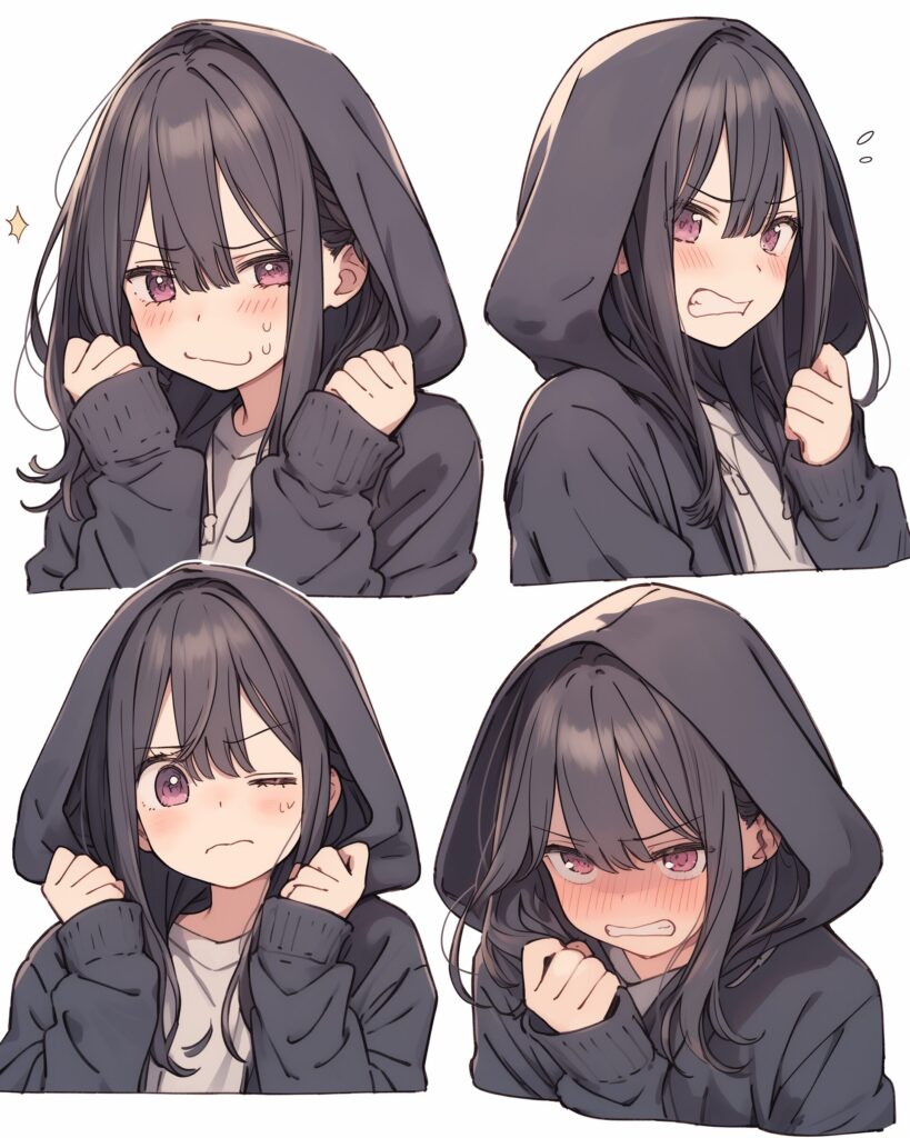 感情的パーカー女子０