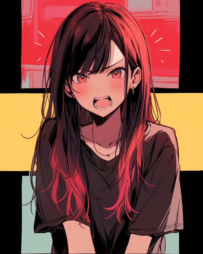 感情的な赤髪女子０