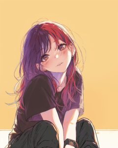 赤髪女子のアップ０