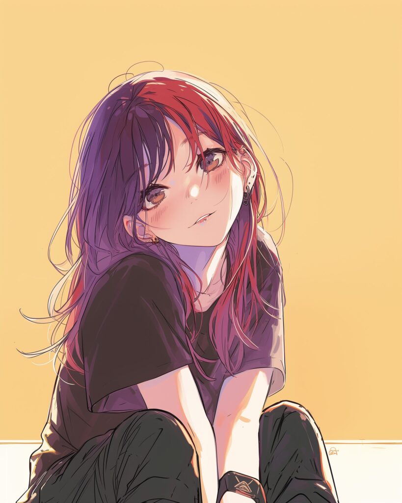 赤髪女子のアップ０