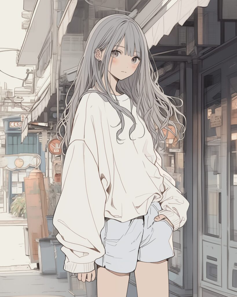 秋服ファッション女子１