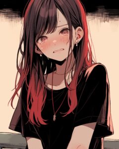 感情的な赤髪女子０