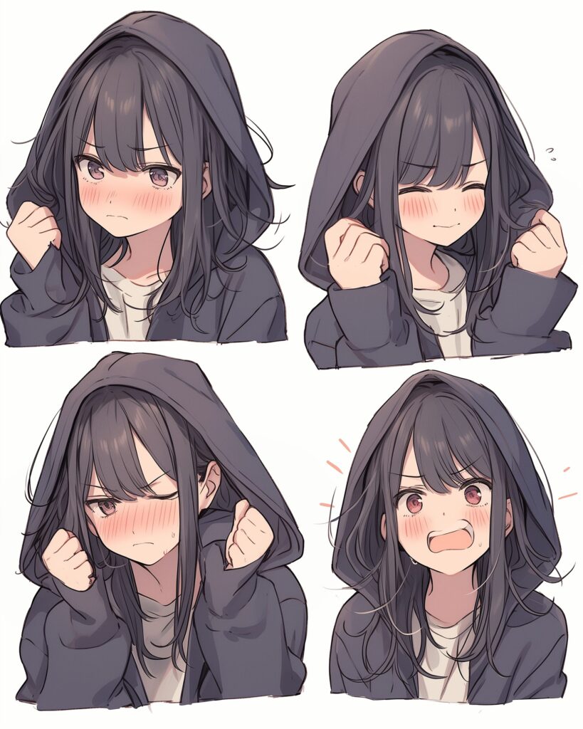 感情的パーカー女子０