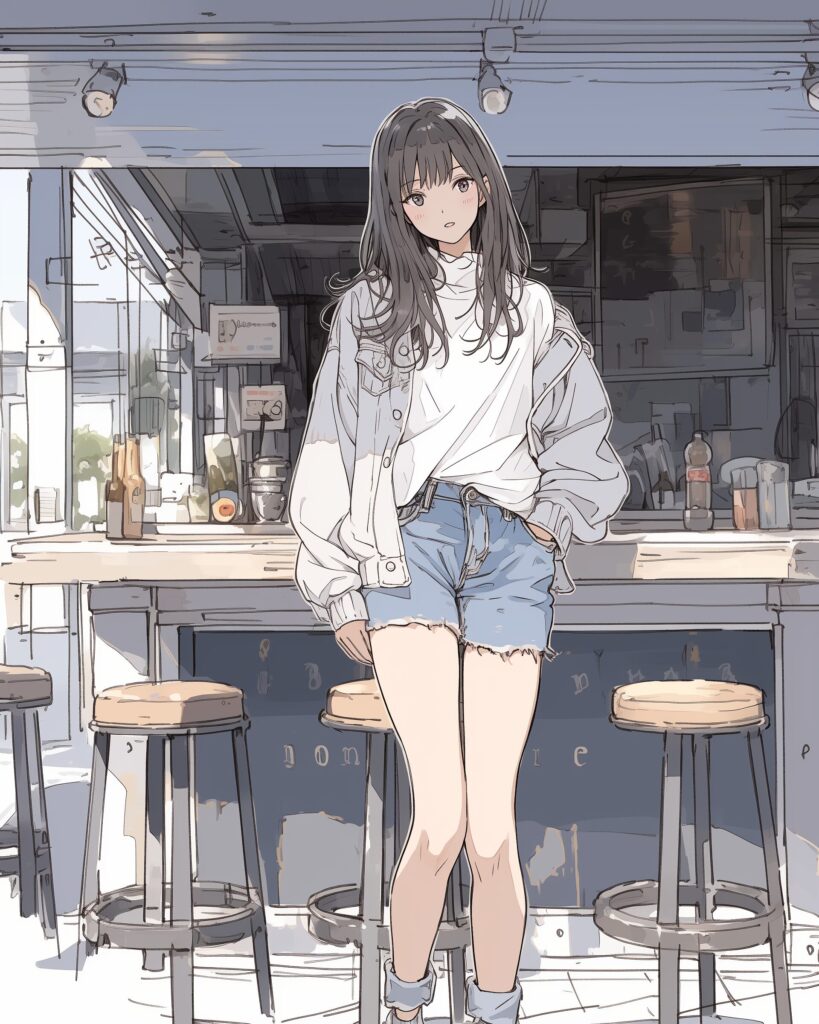 秋服ファッション女子１