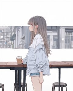 秋服ファッション女子１