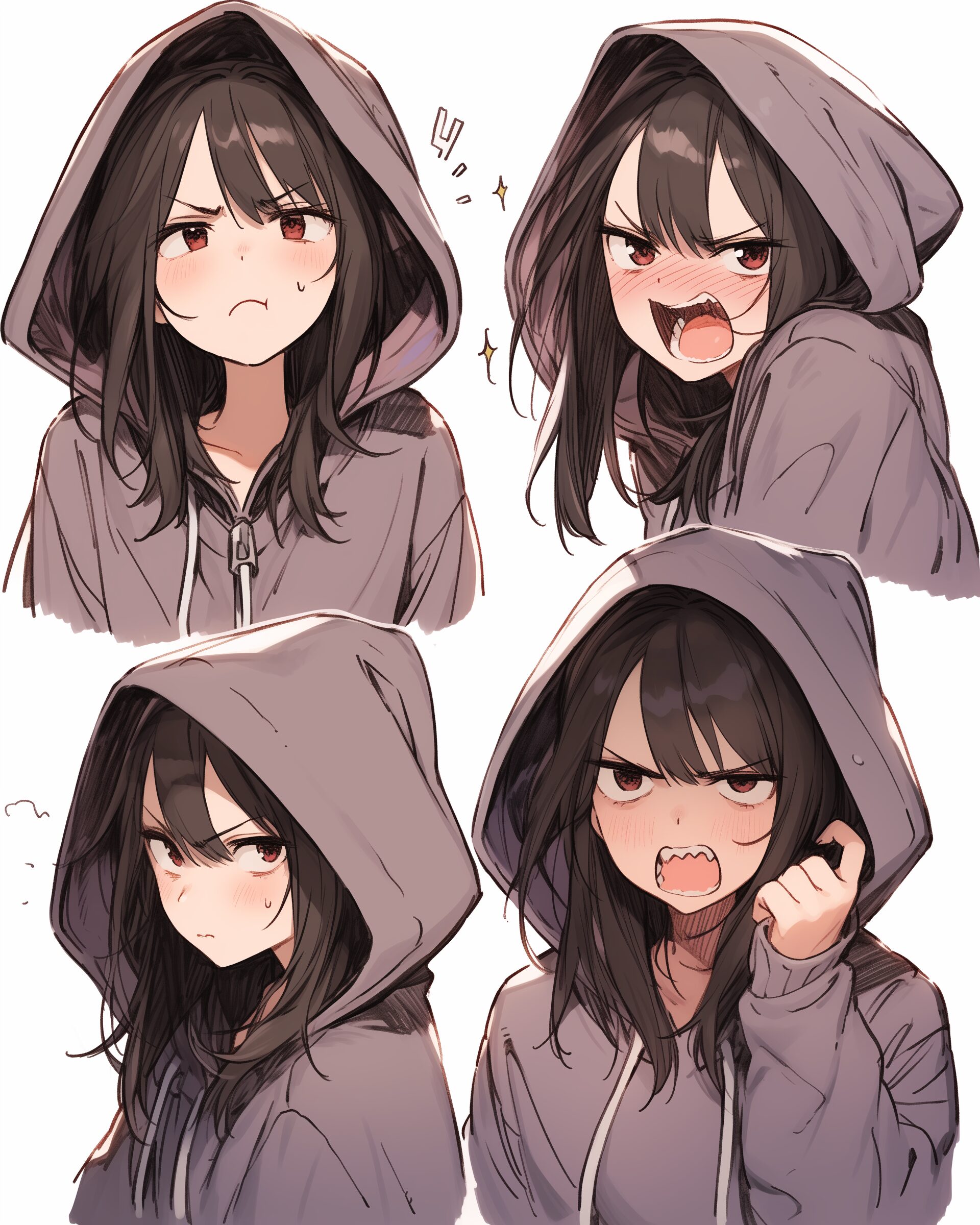感情的パーカー女子０