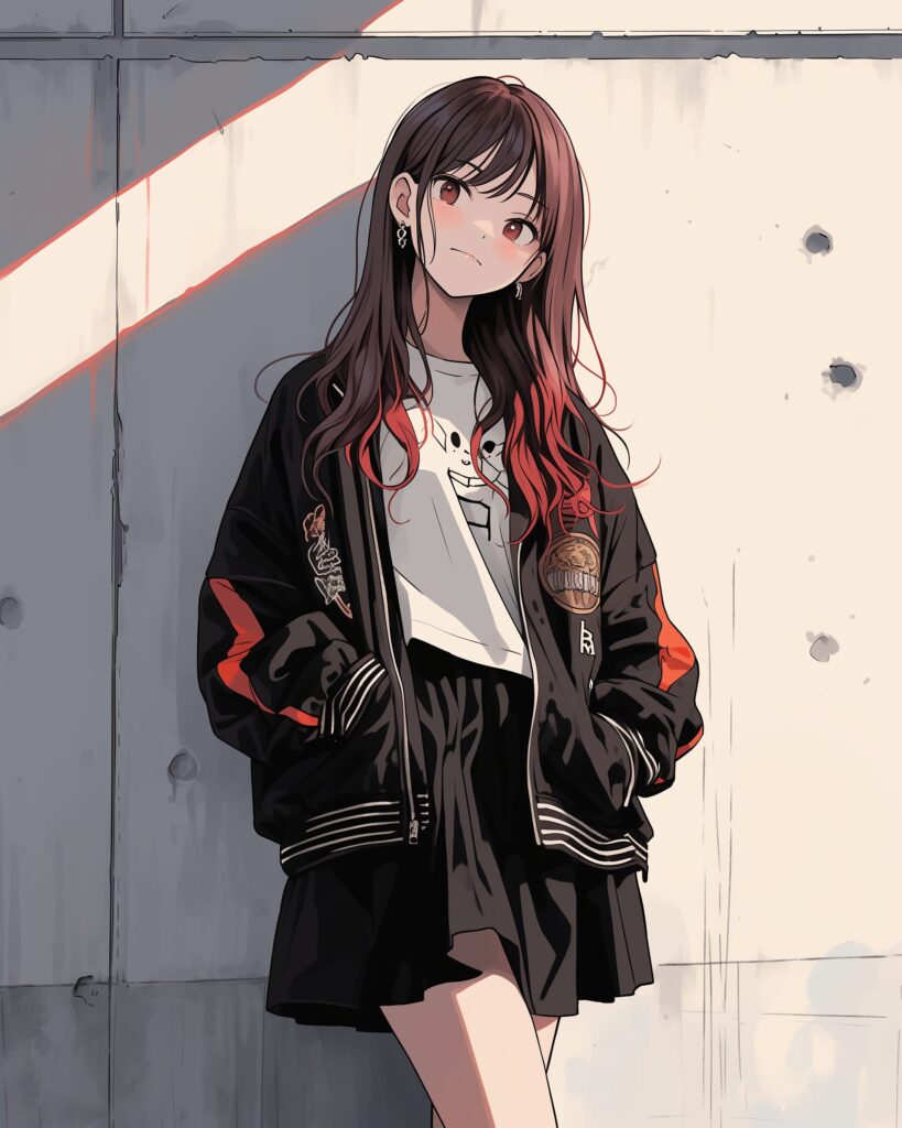 ブラックファッション女子０