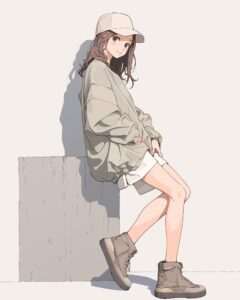 秋服ファッション女子０