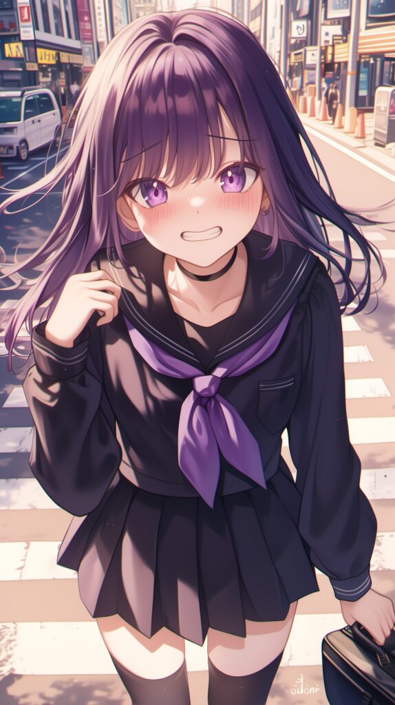 見上げる女子０