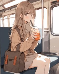 ブラウンファッション女子０