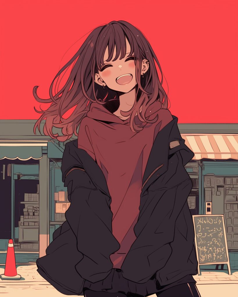赤パーカー女子０