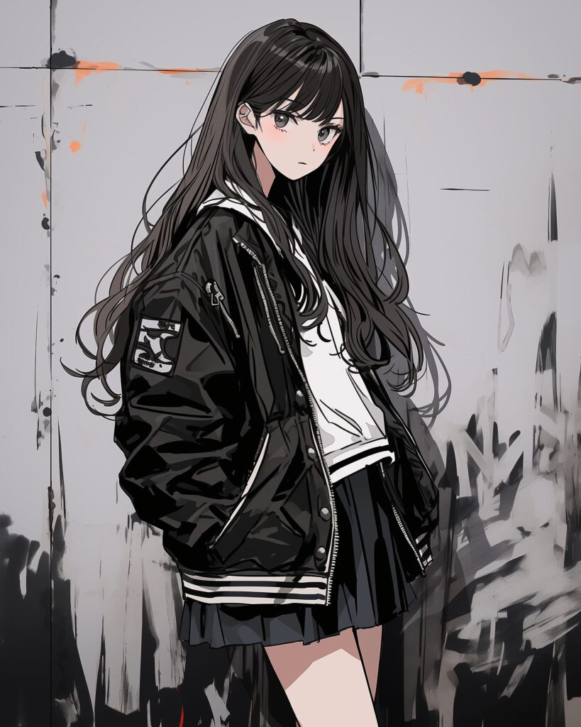 ブラックファッション女子０