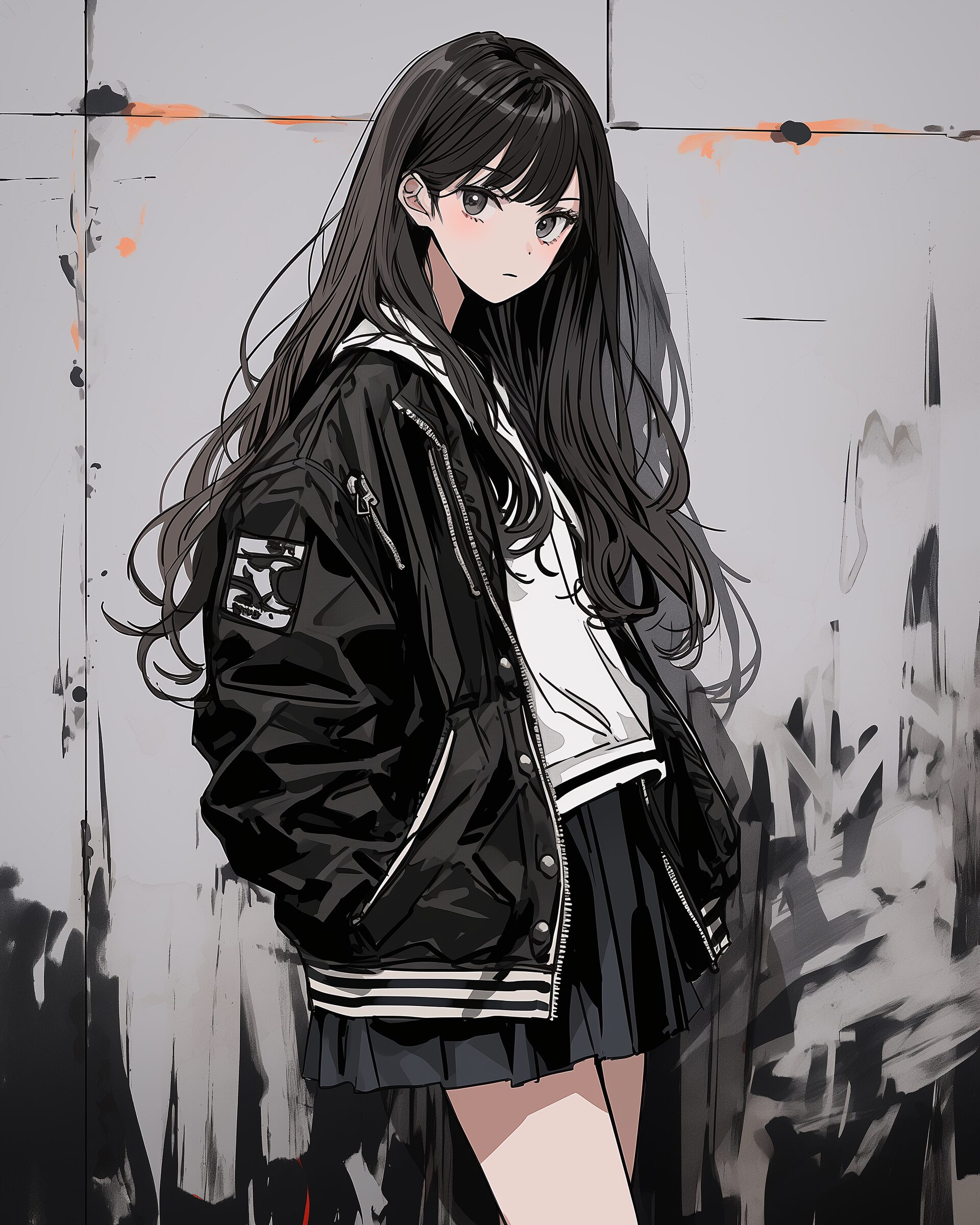 ブラックファッション女子０