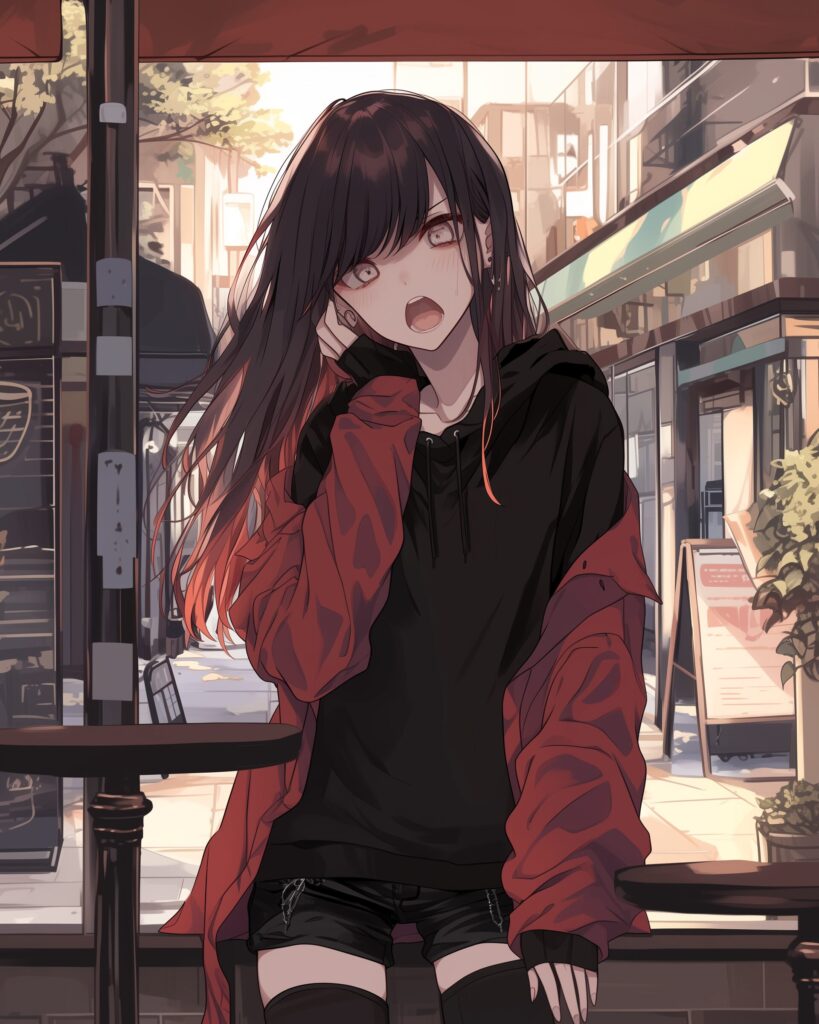 赤パーカー女子０