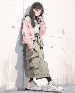 秋服ファッション女子０