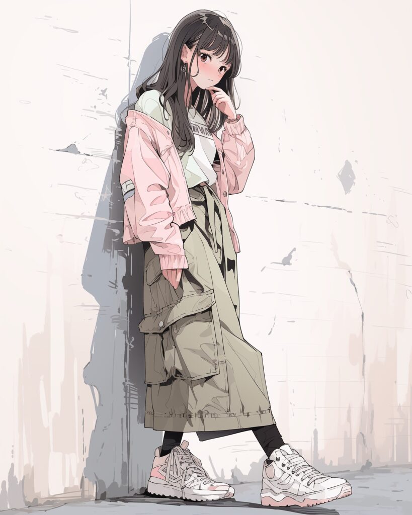 秋服ファッション女子０