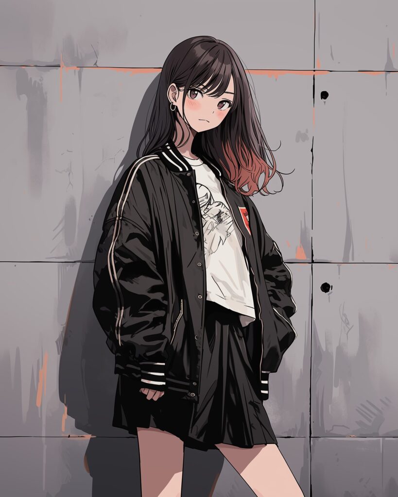 ブラックファッション女子０