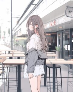 秋服ファッション女子１