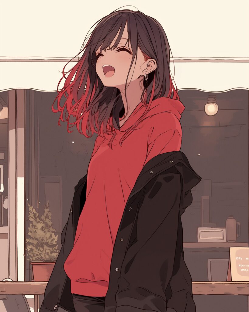 赤パーカー女子０