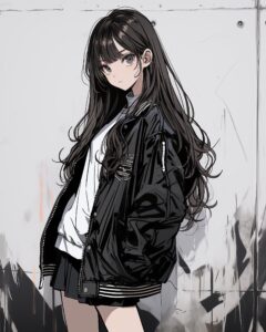 ブラックファッション女子０