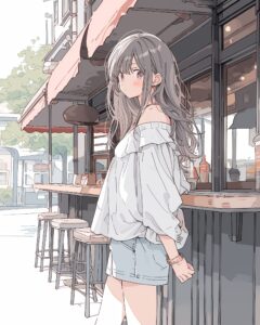 秋服ファッション女子１