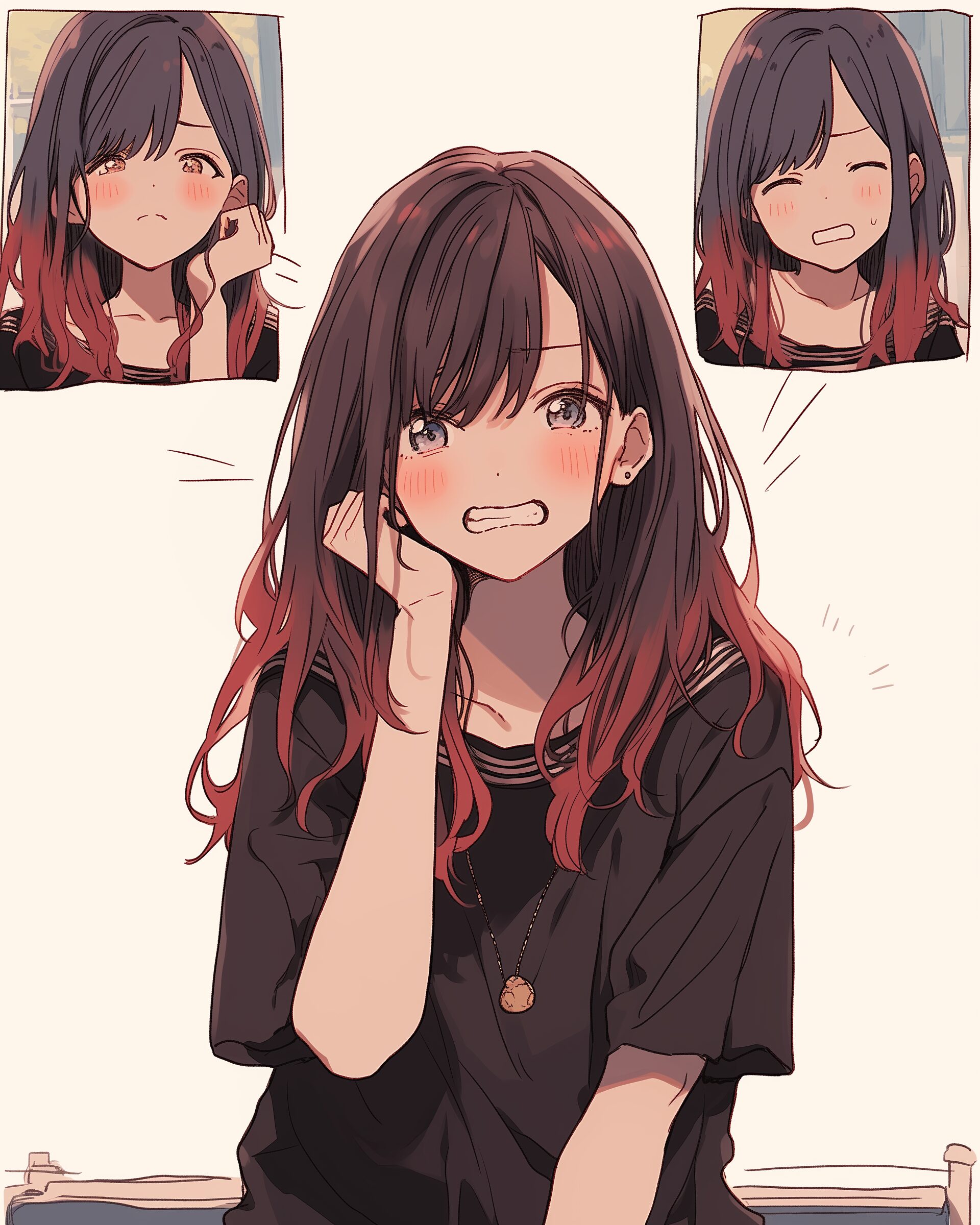 感情的な赤髪女子０