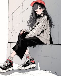 秋服ファッション女子０