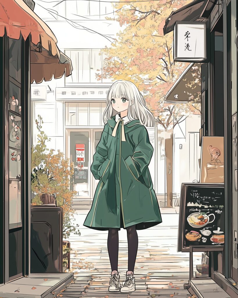 グリーンファッション全身０