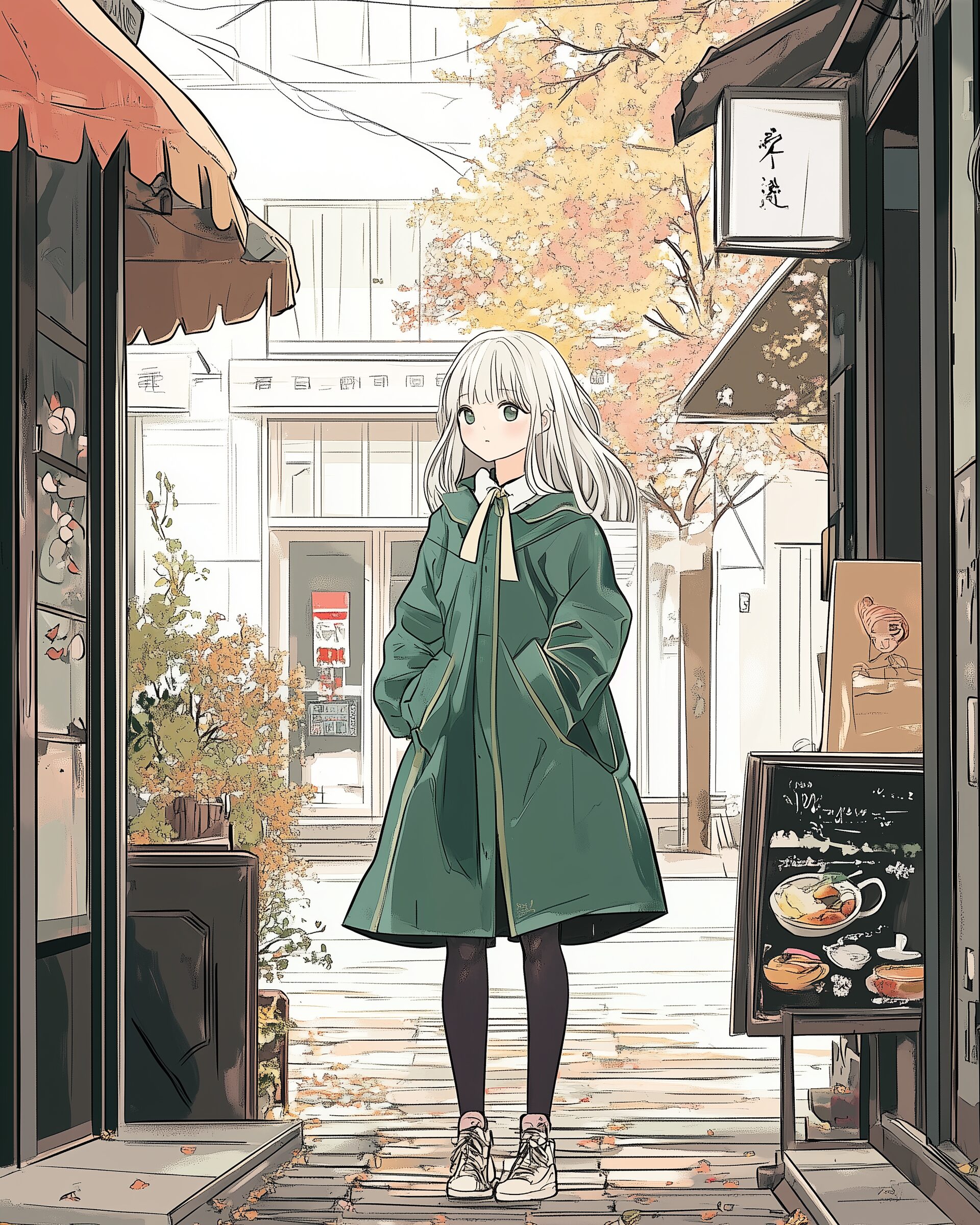 グリーンファッション全身０