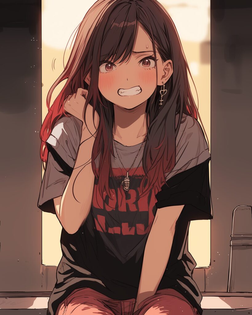 感情的な赤髪女子０