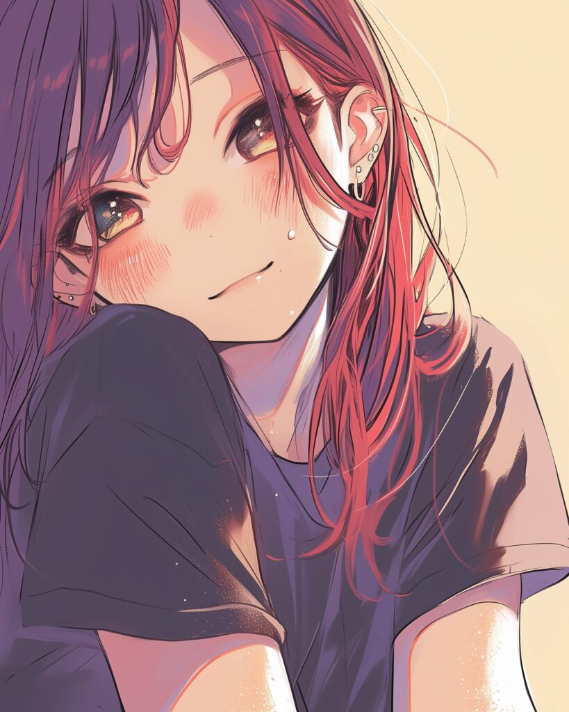 赤髪女子のアップ０